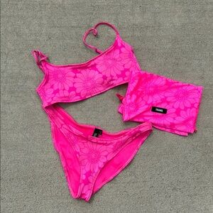 TRIANGL Pink Floral Bikini Set
